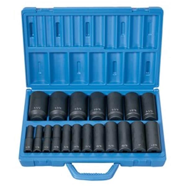 Cool Kitchen 1/2 Inch Drive 19 Pieces Deep Length Fractional Master Set, 19PK CO67970 - main